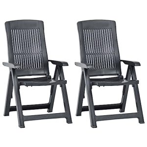 Fällstol vidaXL 2X trädgårdsstol justerbar stol hopfällbar stol