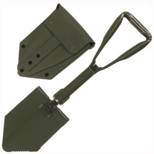 Folding spade MFH BW, 3 parts, olive, with pocket. foldable