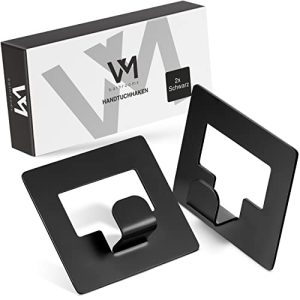 Selvklebende kroker VMbathrooms 2 stk sorte, selvklebende kroker