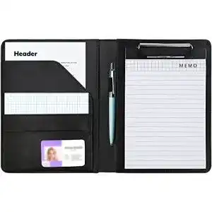 Klemmbrett kurtzy a5 schwarzes kunst leder organizer