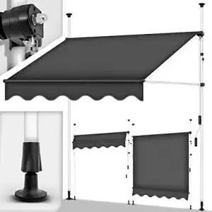 Klemmmarkise tillvex 150cm grau mit handkurbel balkon