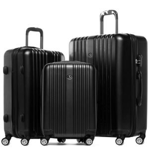 Suitcase set hard shell FERGÉ 3-piece expandable Toulouse trolley