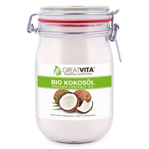 Aceite de coco GREAT VITA GreatVita orgánico, nativo y prensado en frío, 1000 ml