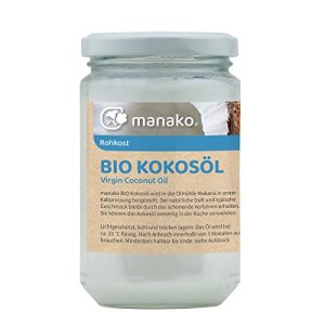 Olio di cocco manako Grasso di cocco BIO, nativo spremuto a freddo, vaso da 250 ml