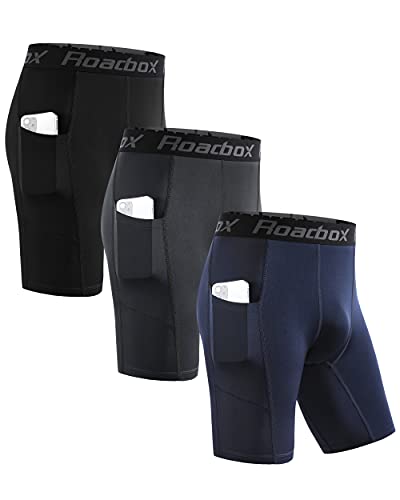 Shorts de compresión Roadbox pack de 3 hombres, secado rápido