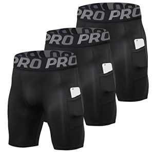 Shorts de compressão YUSHOW pacote de 3 calças esportivas masculinas