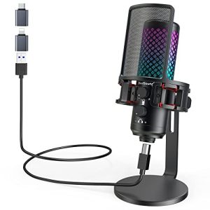 Micrófono de condensador zealsound micrófono para juegos PC, RGB