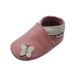Zapatos para gatear Mejale Zapatos de bebé de cuero con suela blanda