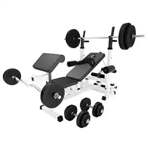 Kraftstation gorilla sports inkl hantelset 100 kg