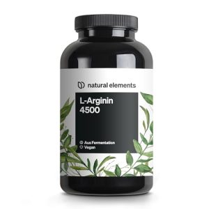 Éléments naturels de L-Arginine – 365 gélules végétaliennes – 4500 mg