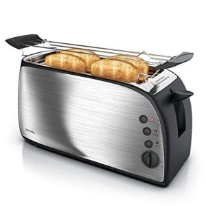 Тостер с длинным слотом Arendo, автоматический тостер с длинным слотом, разморозка