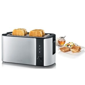 Uzun yuvalı ekmek kızartma makinesi SEVERIN 4 dilim AT 2590 kızartma aparatı
