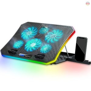 Dispositivo di raffreddamento per laptop TopMate C12 dispositivo di raffreddamento RGB per notebook da gioco