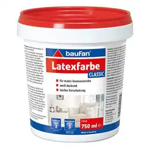 Latexfarbe baufan latex weiss classic 750 ml