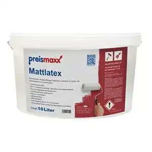 Latexfarbe preismaxx mattlatex wandfarbe weiss matt 10 liter