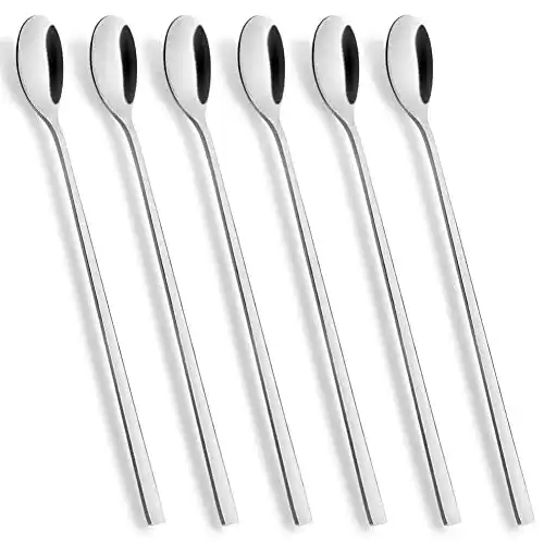 Latte Macchiato Löffel Set AOOSY, 6-teilig mit 22,5 cm langem Griff