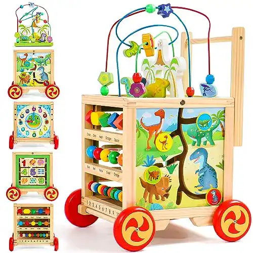 Holz Lauflernwagen Fajiabao für Kleinkinder mit Höhenverstellung