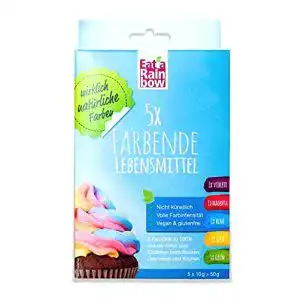 Lebensmittelfarbe eat a rainbow natuerliche 5 x 10g farben set