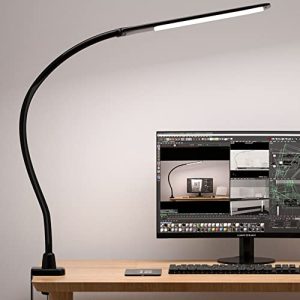 LED masa lambası Hokone, boynu kelepçeli lamba