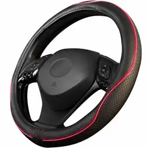 Lenkradbezug upgrade4cars rot schwarz leder optik
