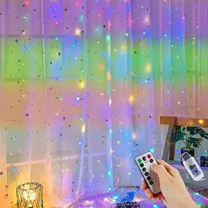Lichtervorhang vivibel led bunt 3m x 2m 200 leds usb bunt