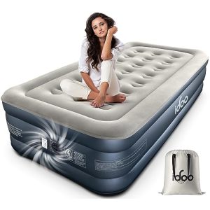 سرير هوائي iDOO مرتبة هوائية مفردة مع مضخة هواء مدمجة