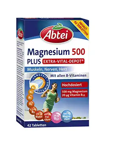 Magnesium Kapseln von Abtei mit 500 mg Magnesium und Vitamin B-Komplex