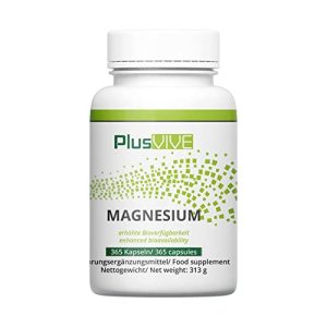 Cápsula de magnésio Plusvive, magnésio 365 cápsulas em altas doses
