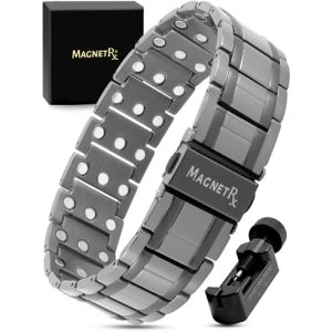 Pulseira magnética MagnetRX ® titânio para homem, força tripla