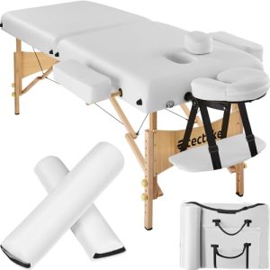 Table de massage tectake 2 zones, pliable, table de massage