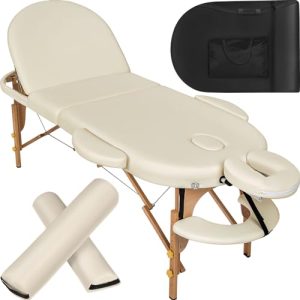 Masaj masası tectake ® Mobile 3 bölgeli, katlanabilir kozmetik masası
