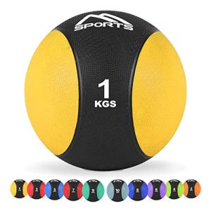 Medizinball MSPORTS 1 kg, professionelle Studio-Qualität