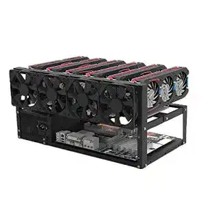 Mining rig vivonas mining rig frame up to 6 8 gpu steel open