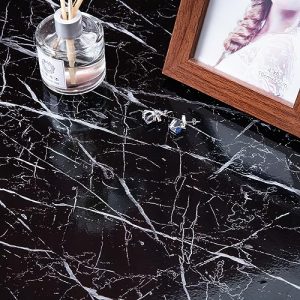 Pellicola per mobili Pellicola adesiva Niviy lamina di marmo nera 45 cm x 200 cm