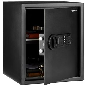 Caja fuerte para muebles Amazon Basics: caja fuerte de acero, seguridad para tu hogar