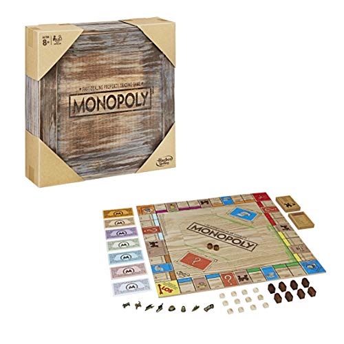 Monopoly Monopoly Hasbro Gaming Maderas Rústicas de Madera