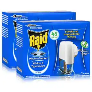 Mückenstecker von Raid mit Nachfüller für effektive Mückenabwehr