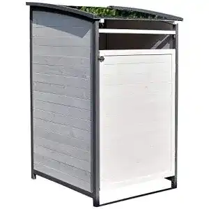Muelltonnenbox melko einzelbox 120 liter aus holz anthrazit weiss