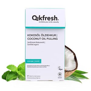 Aceite de extracción bucal qikfresh, tratamiento de extracción de aceite con aceite de coco, 140 ml
