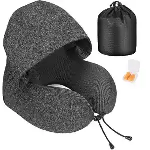 Nackenkissen eono memory foam reisekissen mit haube