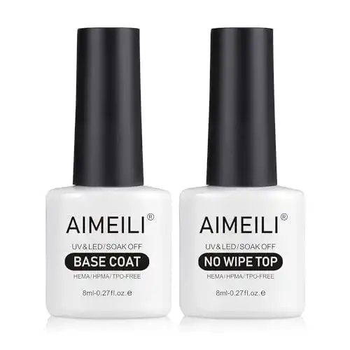 Nagelüberlack Aimeili UV LED Gellack mit Base und No Wipe