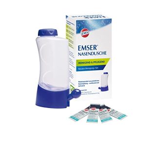 Ducha nasal EMSER que incluye sal para enjuague nasal, enjuague nasal