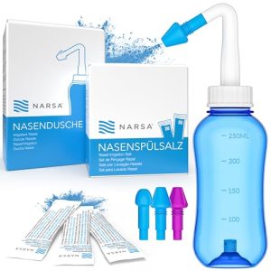 Ducha nasal NARSA Set ® 30x sal enjuague nasal, 3 accesorios