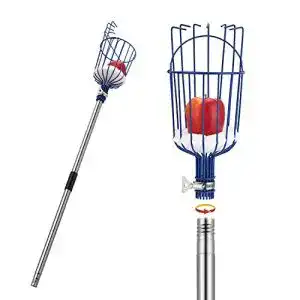 Obstpfluecker maidmax mit teleskopstiel aus edelstahl 4 meter