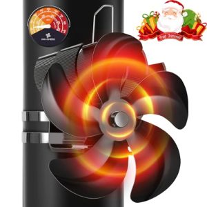 Ventilador de estufa Xmasneed, ventilador para hogar de 5 aspas sin electricidad