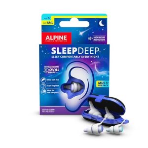 Alpine SleepDeep Miękkie zatyczki do uszu do spania w rozmiarze S+M/L