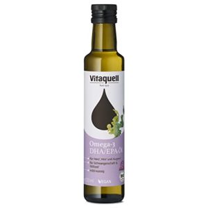 Ωμέγα-3 λάδι Vitaquell Omega 3 DHA έλαιο βιολογικό, 250 ml vegan