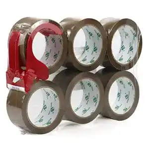 Paketklebeband bomei pack braun mit plastik abroller 6 rollen