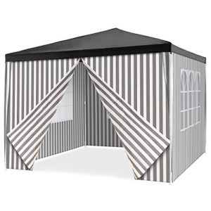 Pavilion Nexos Trading 3×3 m i antrasitt hvit stripet PE presenning