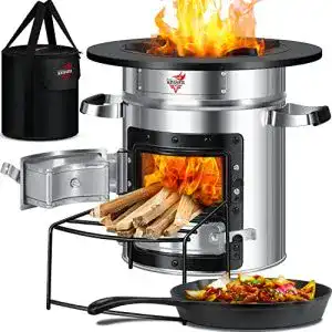 Pelletgrill kesser raketenofen inkl grillpfanne aus gusseisen